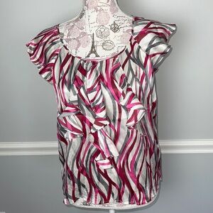 Banana Republic Silk Petite Small Ruffle Blouse